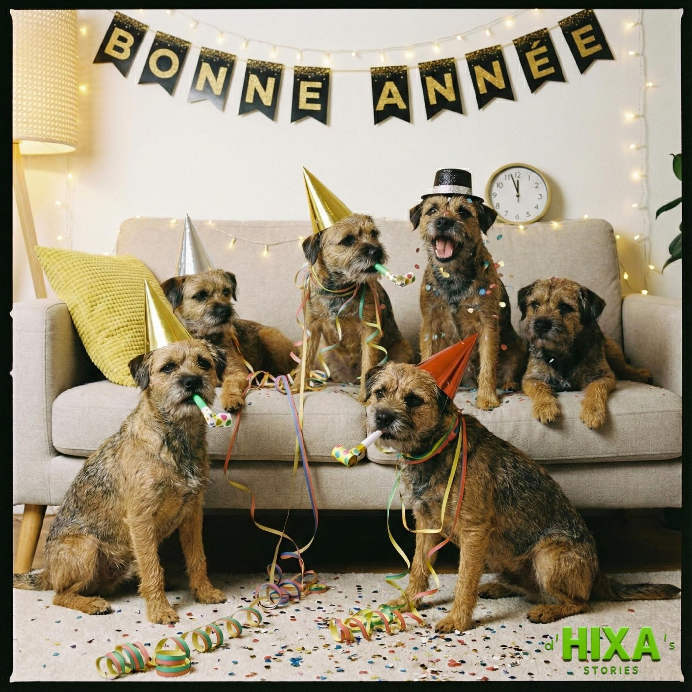 d'Hixa's Stories - Voeux 2026 Élevage de Border terrier D Hixa s Stories